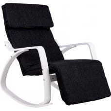 Šūpuļkrēslā regulējams kāju balsts baltā un melnā krāsā