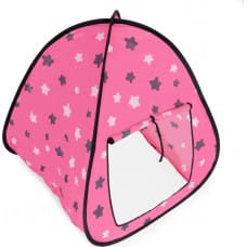 Bērnu rozā telts mājiņa rozā ar zvaigznēm meitenēm