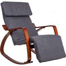 Šūpuļkrēsla regulējams kāju balsts koka rokas